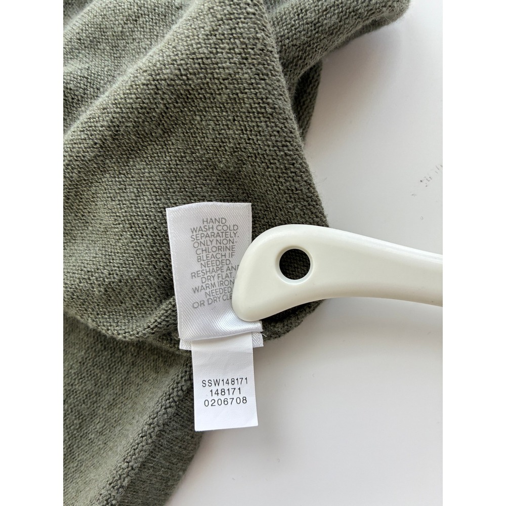 J.Jill Green Linen Blend Flyaway Cardigan Sweater Large Lagenlook Coastal - Picture 11 of 11